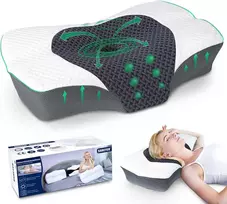 SAHEYER ortopedinė pagalvė iš atminties putų, ergonomiška kaklo pagalvė, 60 × 41 × 14/11 cm