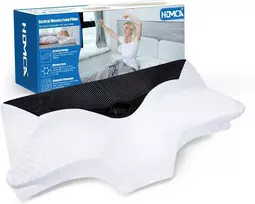 HOMCA ergonominė ortopedinė pagalvė iš atminties putų, juoda, 70 × 40 × 8,5/14,5 cm