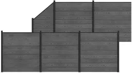 Tvoros plokštė 6 pcs WPC ir aliuminis Pilka