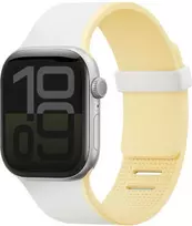 UNIQ laikrodžio apyrankė „Revix IV Premium Apple Watch 42/41/40mm Edition“ dvipusė magnetinė baltos spalvos-geltona