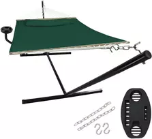 VITA5 dvigubas lauko hamakas su stovu ir staliuku, maksimali apkrova 205 kg, VIT-HMK-DGN-CUP-001-001