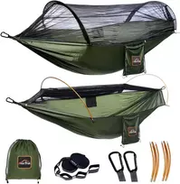 AnorTrek stovyklavimo hamakas su tinkleliu nuo uodų, 290 x 140 cm, Ripstop 230T nailonas, ON-AT-008