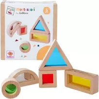 Simba Montessori mediniai spalvingi kaladėlės, įvairios formos, 5 elementai