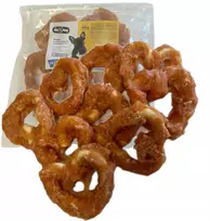Hau&Miau Pausesnack šunų skanėstas, vištienos įvynioklėse į odelę įvyniotos širdelės, 7-8 cm, 500g
