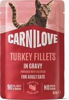 CARNILOVE Gravy Turkey enriched with Valerian NEW konservuotas pašaras katėms 85 g, 24 x 85 g