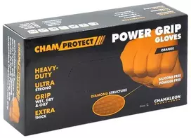 Nitrilo pirštinės Power grip L , oranžinės (50vnt.) CHAMAELEON
