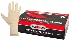 RADEX latekso vienkartinės pirštinės L (50 vnt.)