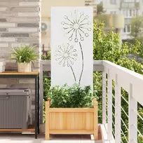 Nuotraukų rėmelis Sodo privatumo ekranas „Fretwork“ Balta 50 x 140 cm