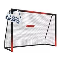 Hudora Pro Tect Advanced metalinės futbolo vartai, 240 cm – juoda-raudona