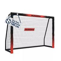 Hudora: Pro Tect Advanced metalinės futbolo vartai, 180 cm – juoda-raudona