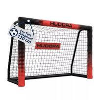 Hudora: Pro Tect Advanced metalinės futbolo vartai, 120 cm – juoda-raudona