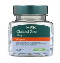 Chelated Zinc + Copper, 15mg - 120 tablets - Holland & Barrett