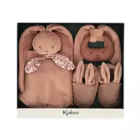 "Kaloo Lapinoo Lapinoo 3-in-1 Rabbit" dovanų rinkinys (užklotas + kramtukas + botagėliai) plyta