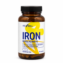 FitNWell Iron geležies bisglicinatas 20mg, 90 kapsulių