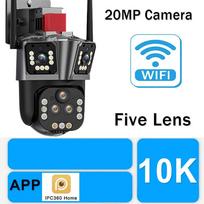 LS VISION 20MP 10K WiFi IP Camera 20X Zoom Five Lens Outdoor Wireless Security Camera Smart Home PTZ CCTV Cam 4K WiFi Surveillance Cameras 20MP NO SD Card