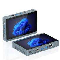Intel N5095 Mini PC su lietimui jautriu ekranu Windows 11 DDR4 4 Iki dviejų monitorių USB HDMI Tylus laidinis LAN Greitas šilumos išsklaidymas Ekranas, Pro, 8GB+128GB, Branduoliai/4 Gijos,