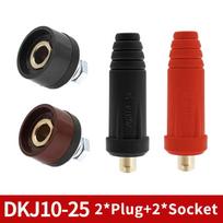 4Pcs Dkj10-25 35-50 50-70 Tig Welding Machine Quick Fitting Female Male Cable Connector Clamp Panel Socket Set Quick Fitting A1