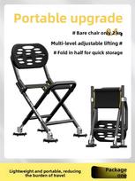 Metal Multi-Functional Fishing Chair All-Terrain Adjustable Folding Stool Portable for Outdoor Camping Fishing Hiking