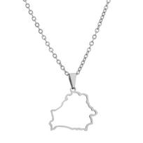 New Belarus Map Pendant Necklace for Men & Women Titanium Steel Gold Silver Color Choker Belarus Belarusian Jewelry Gifts sidabras