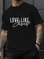 Men's Jesus Christ T-Shirt Faith Verse Graphic Crew Neck Cotton Big Tall Tee S įvairiaspalvis