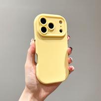 Liquid Silicone Phone Case for Apple iPhone 17 16 15 14 13 12 11 XS Pro Max Soft Touch Protective Cover with Cute Solid Color iPhone 16 Pro geltona