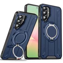Case For Samsung Galaxy S25 Edge S25 Ultra Plus S24 S23 FE S22 S21 A56 A55 A36 A35 A26 A16 A15 A14 A06 360° Magnetic Kickstand Galaxy S25 mėlyna