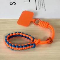 Handwoven Adjustable Universal Mobile Phone Wrist Strap Short Lanyard Outdoor Safety Anti-Drop Rope For All Phone Case oranžinė
