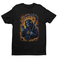 Retro Crypto Reaper Skull Unisex T-shirt | Bitcoin Grim Reaper Gifts for Men S įvairiaspalvis