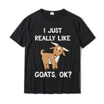 Funny Goat Gift I Just Really Like Goats OK Cute Goat Long Sleeve T-Shirt Cotton Tops T Shirt Normal New Coming Normal Tshirts S įvairiaspalvis