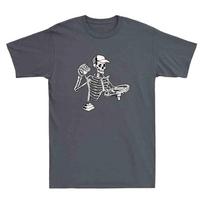 Skeleton Truck Driver Funny Skull Big Trucking Trucker Gift Retro Men's T-Shirt S įvairiaspalvis