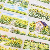 Washi Pet Tape Journal P12 Sunrise 9999 Days Sunflower Ancient Chinese Scrapbooking Planner Sticker Card Diy Loop Sample