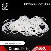 White Silicone O-Ring, Outer Diameter Options: 32-50mm, Thickness: 3.5mm OD 32mm (5pcs) White Silicone O-ring