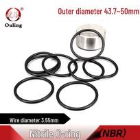 Nitrile O-ring Seal, ID 43.7-50mm, Waterproof & Shockproof, 3.55mm Thickness 43.7*3.55mm (20 pcs) Black Nitrile O-ring
