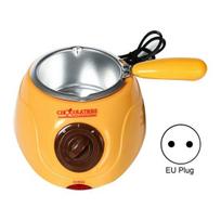 1 Set 250ml Chocolate Melt Fondue Food Grade Energy-saving Metal Candy Melting Pot Chocolate Fondue Melter Machine Set for Home EU geltona