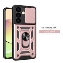 For Samsung S24 Case Galaxy S24 FE Cover Galaxy S24 + Plus Magnetic Ring Holder Armor Phone Case Slide Camera Protect Back Cover Galaxy S24
