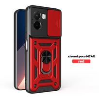 For Xiaomi Poco M7 4G Case Poco M7 4G Cover Poco M7 Plus Magnetic Ring Holder Armor Phone Case Slide Camera Protect Back Cover POCO M7 4G