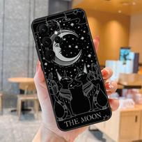 Moon Tarot Witch Cat Phone Case For Samsung Galaxy S25 S23 S22 S21 S20 S24 Ultra S9 S10 Plus S25 FE Back Cover For Galaxy S9