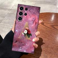Case for Samsung Galaxy S26 Ultra S25 Plus S21 FE S23 Note 20 8 9 10 S24 S10 S9 S20 Ultra Funda Phone Cover Flower Name Letter A Galaxy S9
