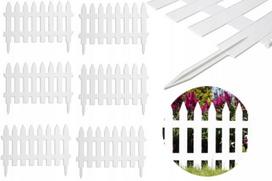 Płotek Ogrodowy Biały 3,5M Palisada Płot Krawężnik Plastik Zestaw Ozdobny
