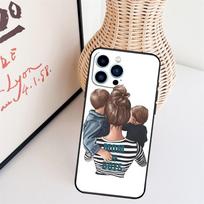 Baby Mom Daughter Girl Son Dad Case For iPhone 11 12 13 14 16 15 Pro Max Mini X XS Max XR Plus Cover Coque For iPhone 15 Pro