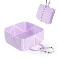 Anti Slip Portable Dog Feeder Food Grade Cat Food Container Keychain Silicone Dog Dish  Water pilka