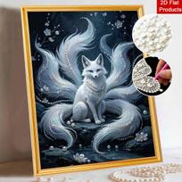 DIY Pearl Diamond Art Painting kits for Adult and Beginners, Majestic Fox Sparkling Painting Craft Home Wall Decor handmade Gift 30x40cm