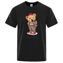 Ted Bear Taking Your Photo Print T-Shirt For Men Loose Oversize Clothing Crewneck Breathable Cotton Short Sleeve S įvairiaspalvis