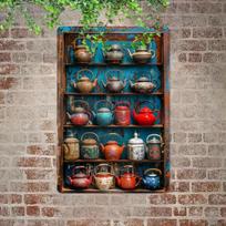 DORA Tin Sign Vintage Teapot Metal Wall Art Retro Style Decor for Garden Club For Home Decor Enthusiasts  Perfect Gift for Housewarming 20x30cm（7.8x11.8inch）