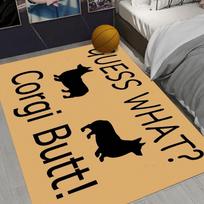 1PC Rug Carpet Mat Non-Slip Guess What? Corgi Butt! Funny Corgi Area Rug for Living Room Entryway Kitchen Playroom Home Decor 40cm x 60cm