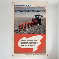 DORA Tin Sign Vintage Minneapolis Moline Moldboard Plows Tin Sign Retro Midth Century Agricultural Equipment Metal Poster for Home Wall Dec 20x30cm（7.8x11.8inch）