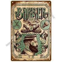 Mfoever Vintage Home Decor Tin Sign Barber Shop Metal Sign Poster Bar Pub Retro Plaque Haircut and Shave Beard Iron Paintings Art Plates (as the picture,20 x 30cm)