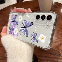 White Flower Case For Samsung Galaxy A56 A55 A54 5G A36 A35 A26 A17 A37 A57 A16 A15 S21 FE S22 S23 S24 Plus S25 S26 Ultra Capa Galaxy S25