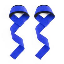 Adjustable Weightlifting Wrist Straps Padded Gym Lifting Straps Sports Grip Band  for Men & Women mėlyna