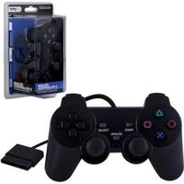 Dual Shock 2 laidinis analoginis vairasvirtės valdiklis, skirtas Sony PlayStation 2 PS2 konsolei, juodas